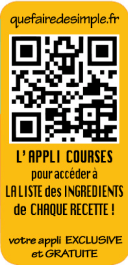 Application ingrédients recette de cuisine