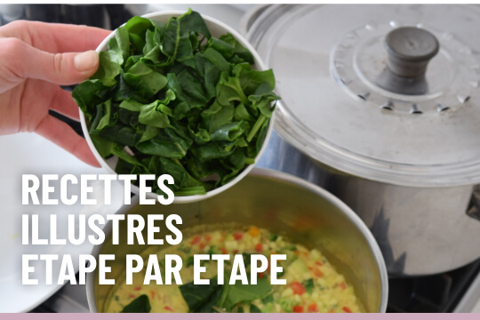 Recette de cuisine illustrés à base de légumes